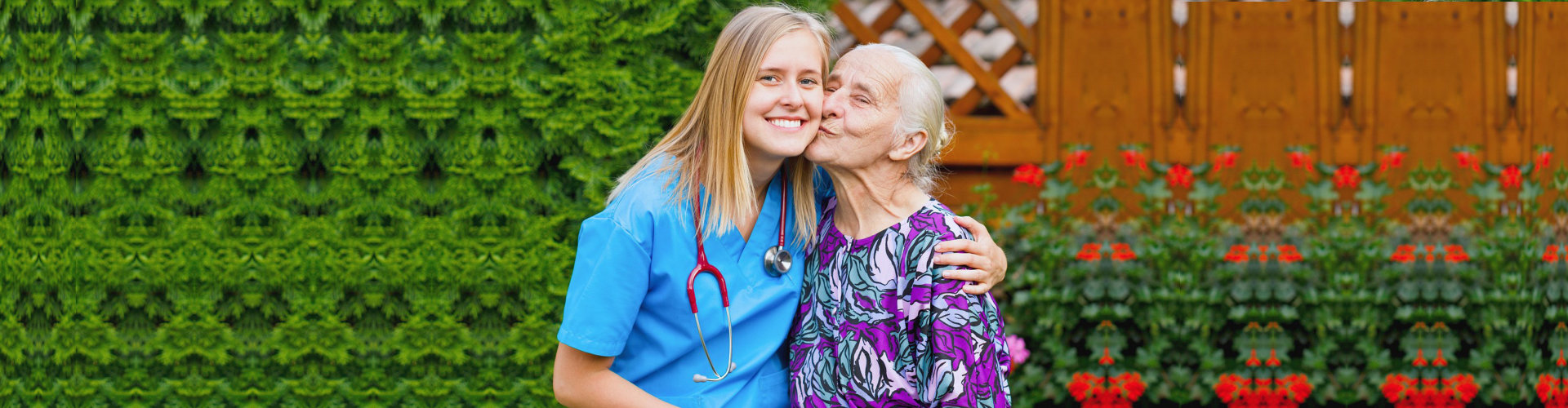 image of a female nurse with an elderly woman